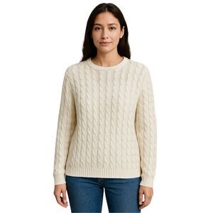 London Fog size L 100% cotton cable knit sweater.